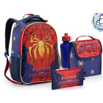 Kit-Mochila---Lancheira---Estojo-Marinho-e-Vermelho-Kids-Super-Spider-|-Seanite-Tamanho--UN---Cor--MARINHO-0